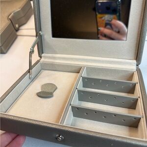 WOLF Jewelry Box in Metallic Gray and Cream